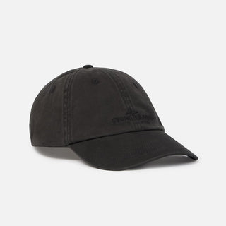 9100007 BRUSHED COTTON GABARDINE BASEBALL HAT - BLACK