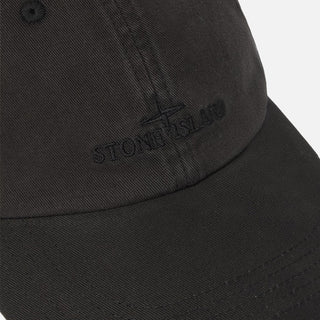 9100007 BRUSHED COTTON GABARDINE BASEBALL HAT - BLACK