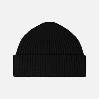N100002 FULL RIB RWS WOOL BEANIE - BLACK