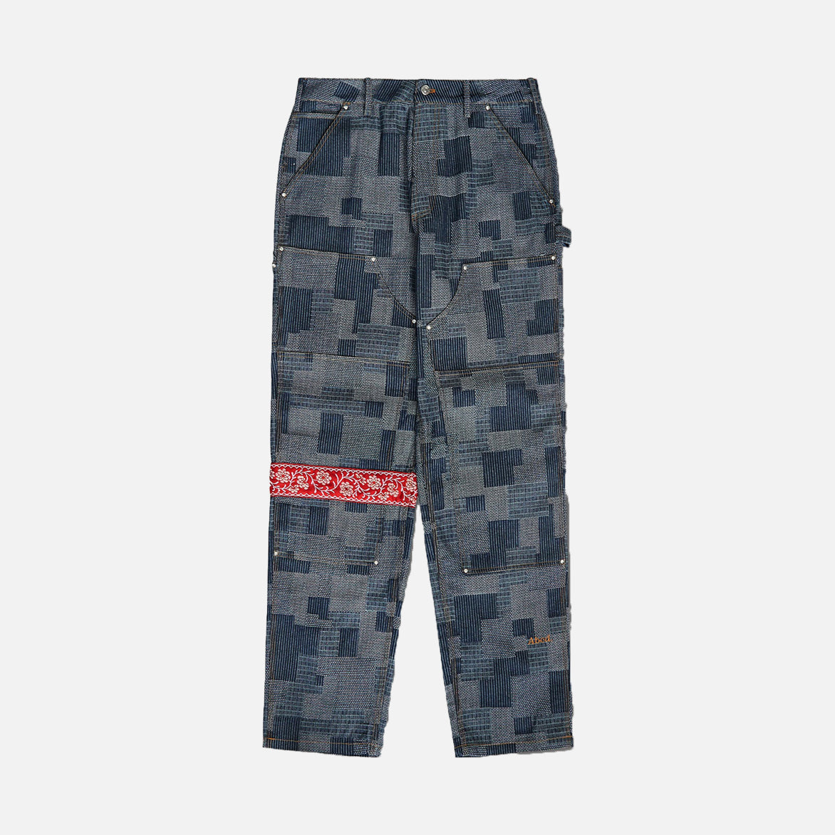 ABC. CRYSTAL RIVET PATCHWORK DOUBLE KNEE PANT - BLUE ABC. CRYSTAL RIVET PATCHWORK DOUBLE KNEE PANT - BLUE