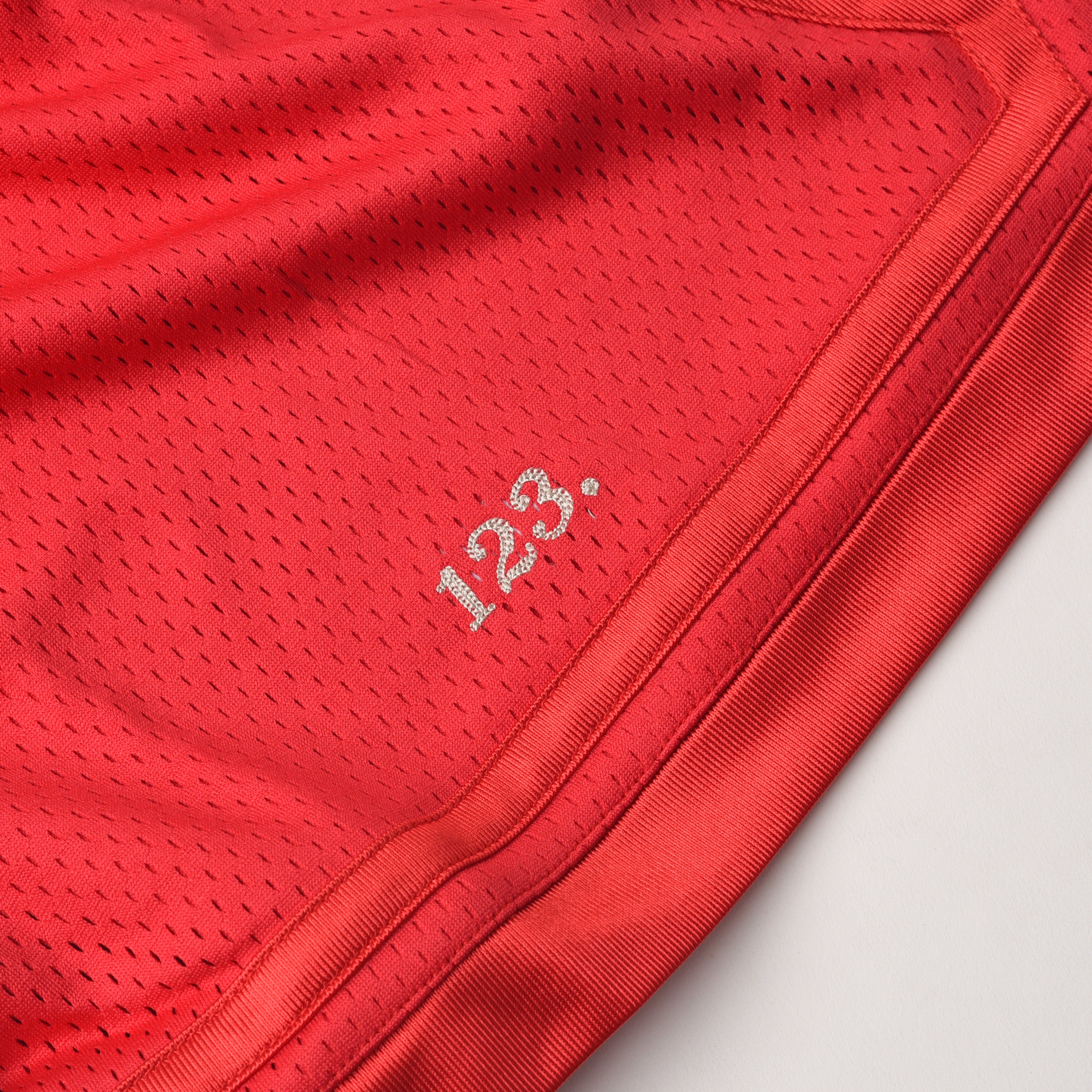 ABC.123. MESH SATIN BASKETBALL SHORTS - RED