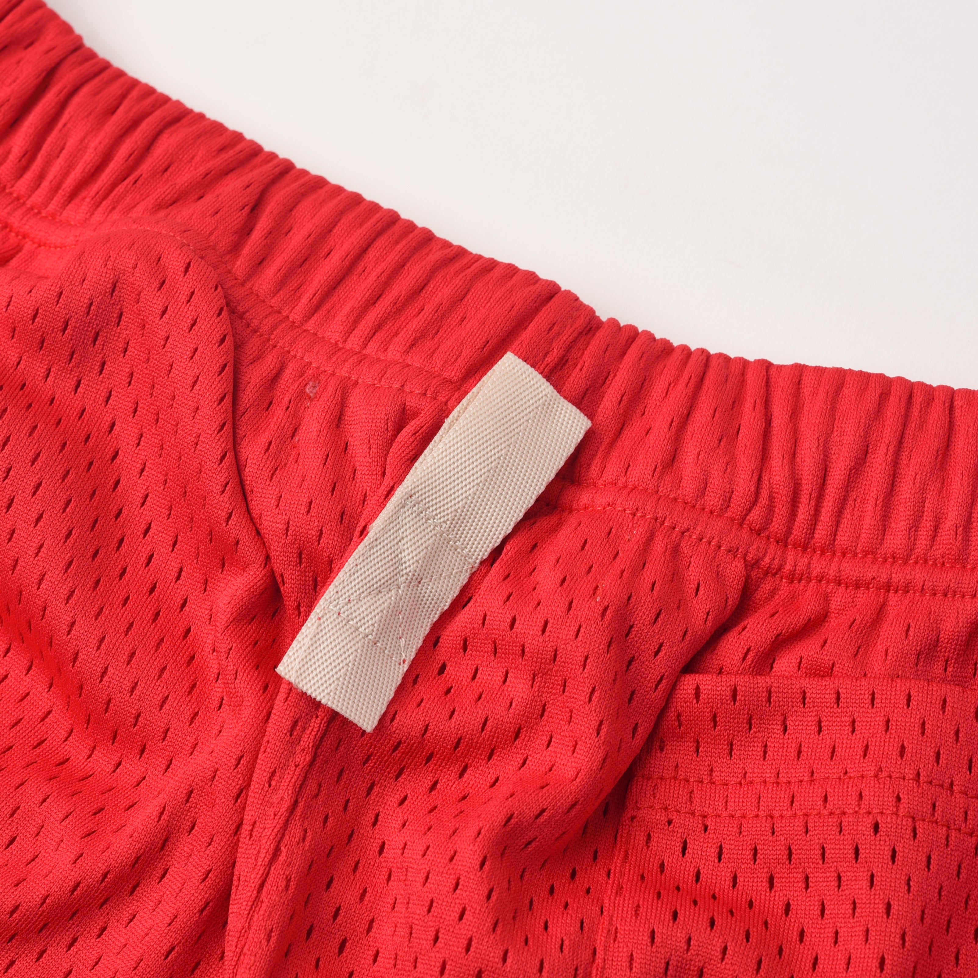 ABC.123. MESH SATIN BASKETBALL SHORTS - RED