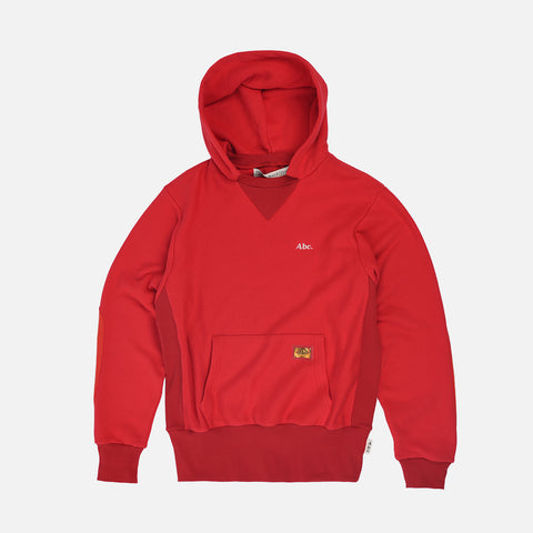 ABC.123.TRI-TONE PULLOVER HOODIE - RED