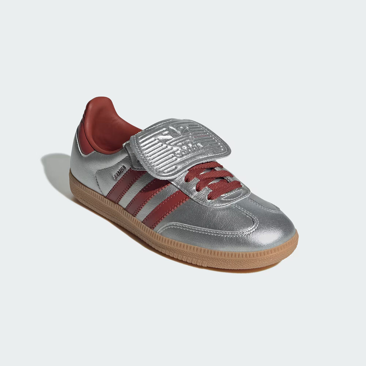 adidas Samba Long Tongue Shoes - Women's - Silver / Preloved Ruby / Gum - 10.5 adidas Samba Long Tongue Shoes - Women's - Silver / Preloved Ruby / Gum - 10.5