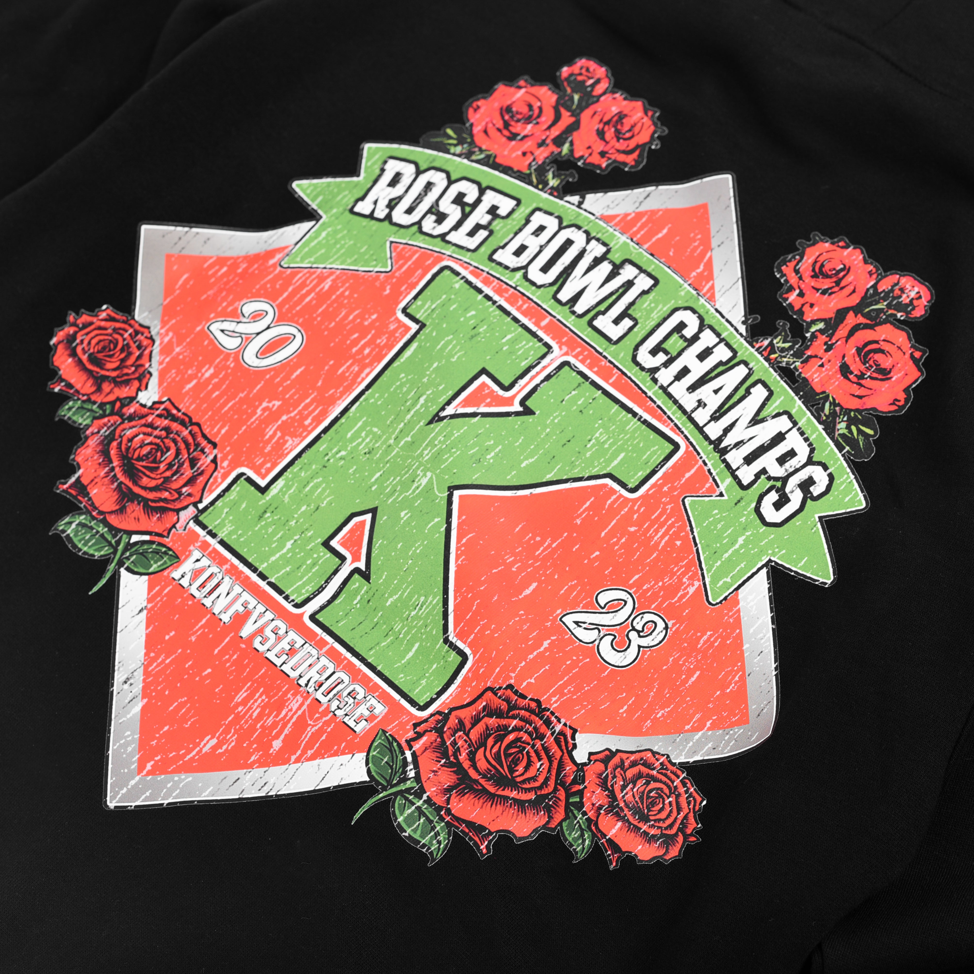 KONFVSEDROSE FOR LAPSTONE "ROSE BOWL" HOODIE - BLACK