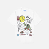 SMILEY HEAD IN THE GAME T-SHIRT - WHITE