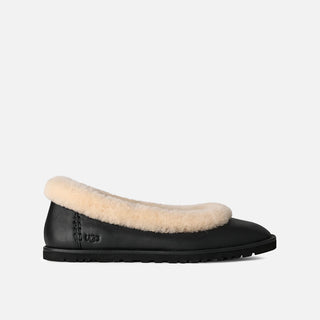 WMNS ZORA LEATHER BALLET FLAT - BLACK