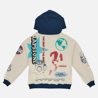 LAPSTONE X USMNT FULL-ZIP HOODIE - CREAM / NAVY