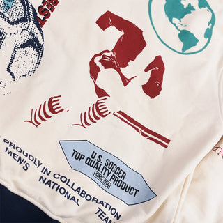 LAPSTONE X USMNT FULL-ZIP HOODIE - CREAM / NAVY