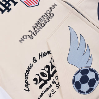 LAPSTONE X USMNT FULL-ZIP HOODIE - CREAM / NAVY