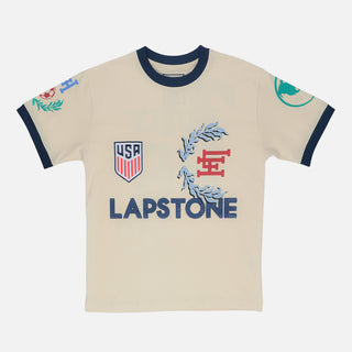 LAPSTONE X USMNT RINGER TEE - CREAM / NAVY