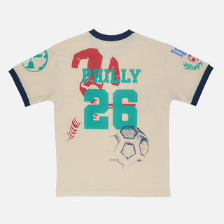 LAPSTONE X USMNT RINGER TEE - CREAM / NAVY