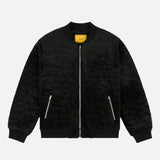 VELOUR BOMBER JACKET - BLACK