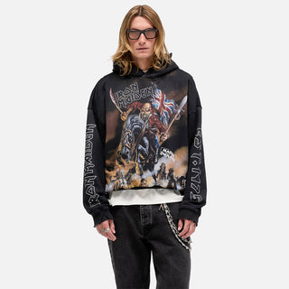 IRON MAIDEN X REPRESENT STEED HOODIE - STAINED BLACK
