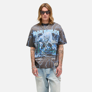 IRON MAIDEN X REPRESENT A REAL LIVE ONE T-SHIRT - SUNFADE GREY