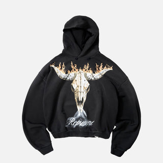 BRITISH COWBOYS HOODIE - STAINED BLACK