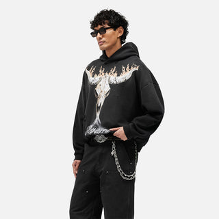 BRITISH COWBOYS HOODIE - STAINED BLACK