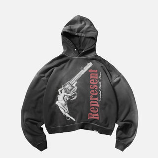 LOADED WITH LOVE HOODIE - STAINED BLACK