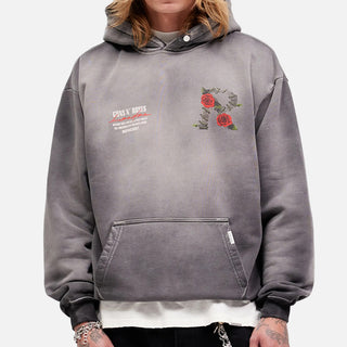 GUNS N` ROSES TOUR HOODIE - STAINED BLACK