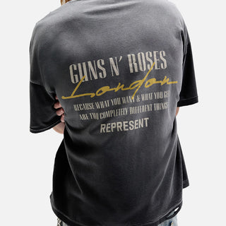 GUNS N` ROSES CROSS T-SHIRT - STAINED BLACK
