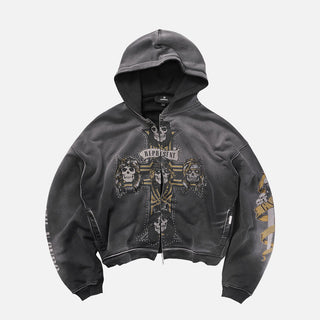 GN`R CROSS ZIP THROUGH HOODIE