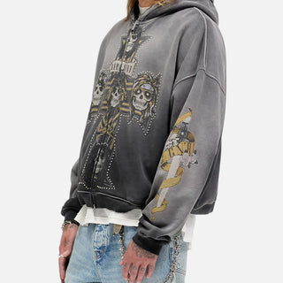 GN`R CROSS ZIP THROUGH HOODIE
