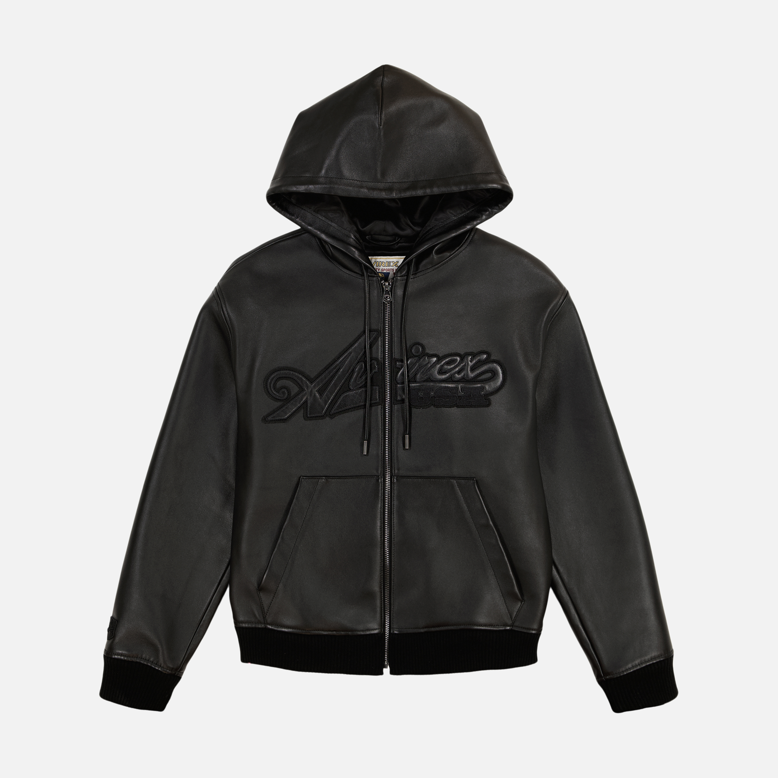SCRIPT NAPPA LEATHER HOODIE - BLACK – lapstoneandhammer.com SCRIPT NAPPA LEATHER HOODIE - BLACK – lapstoneandhammer.com