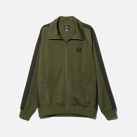 TRACK JACKET POLY SMOOTH - OLIVE