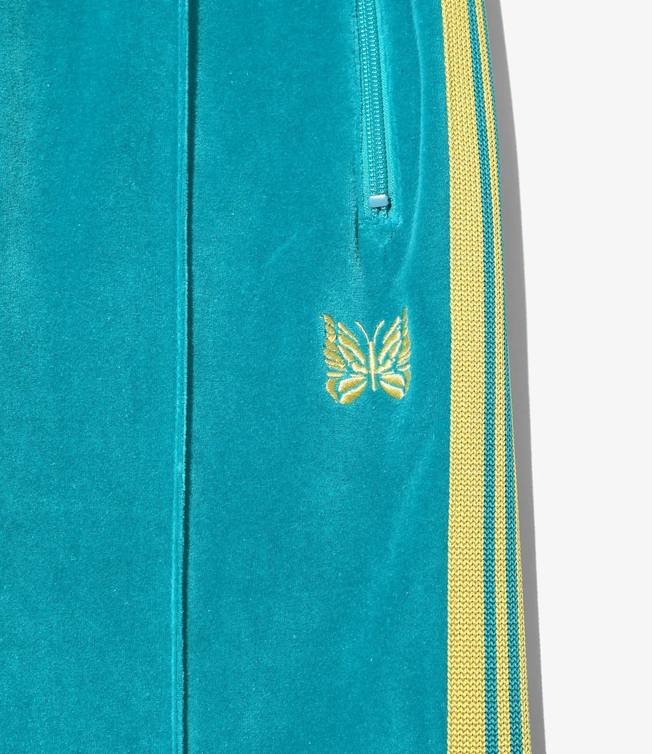 NARROW TRACK PANT C/PE VELOUR - TURQUOISE