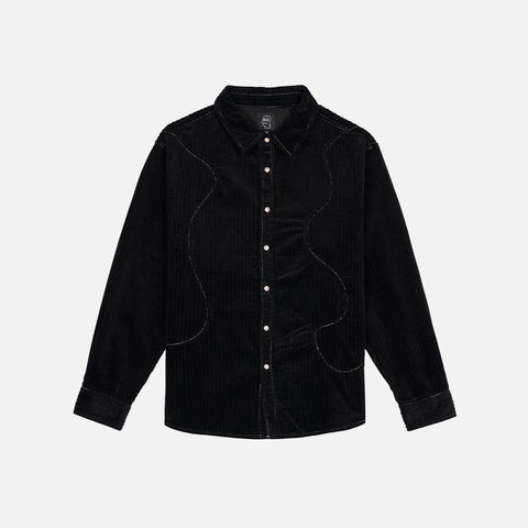 ORGANIC PANEL RANCH SHIRT - BLACK
