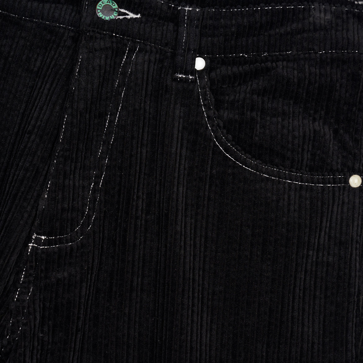 ORGANIC PANELED CORDUROY PANTS - BLACK