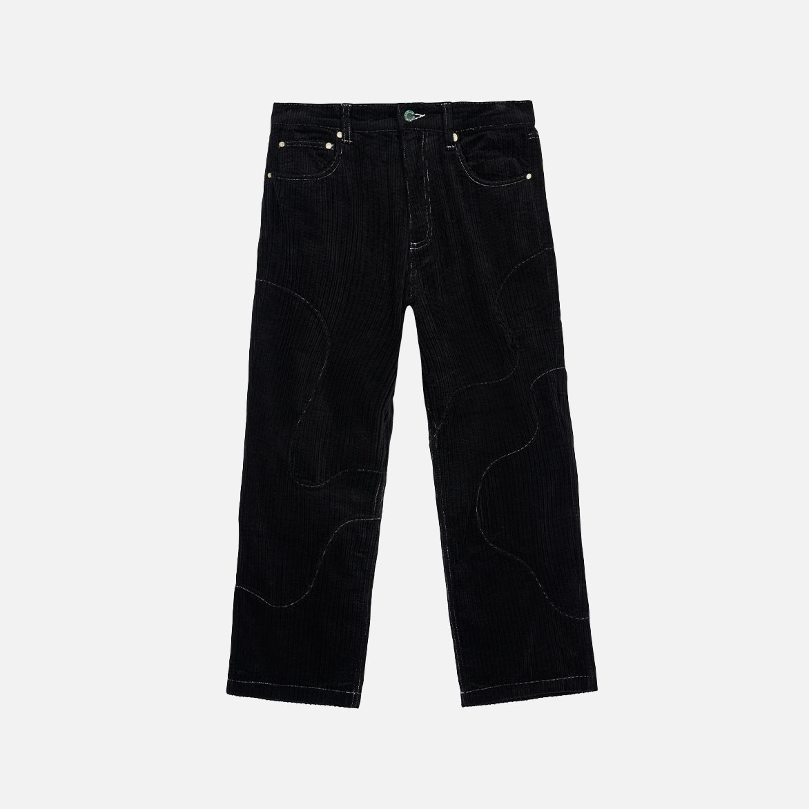 ORGANIC PANELED CORDUROY PANTS - BLACK