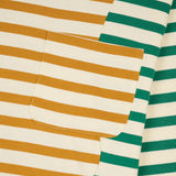 ORGANIC PANELED STRIPE LS SHIRT - CREAM