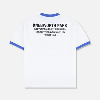 OASIS X PLEASURES 1996 RINGER SHIRT - WHITE