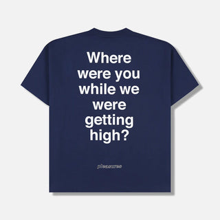 OASIS X PLEASURES QUESTION MARK T-SHIRT - NAVY