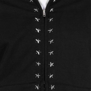ZERO STUDDED HOODIE - BLACK