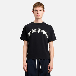 CURVED LOGO REGULAR TEE - BLACK / OFF WHITE