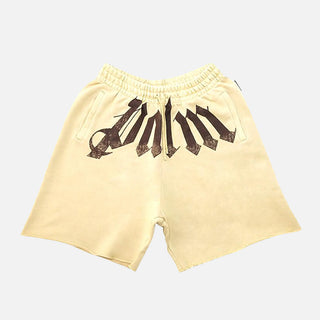 BIG WAIST LOGO SWEATSHORTS - BEIGE BROWN