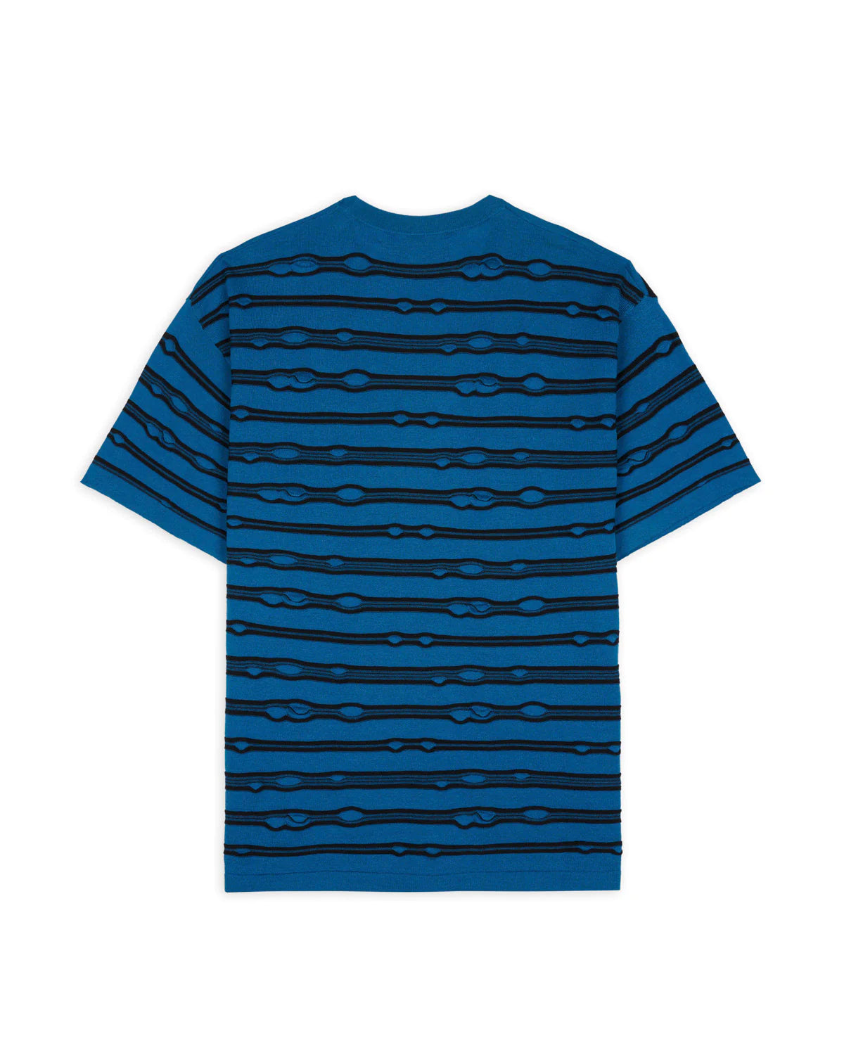 PUCKERED STRIPED TEE - TEAL