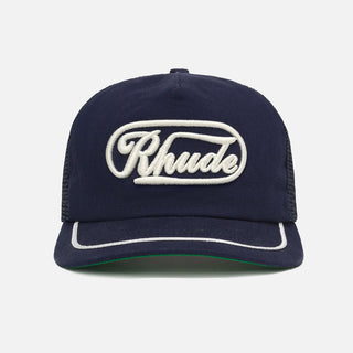 RHUDE PATCH TRUCKER HAT - NAVY / WHITE