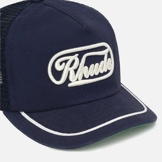 RHUDE PATCH TRUCKER HAT - NAVY / WHITE