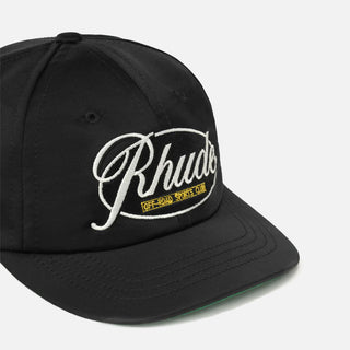 RHUDE SPORTS CLUB CURVED BRIM HAT - BLACK