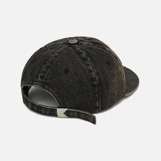 ST. RHUDE SEAL DENIM CURVED BRIM HAT - BLACK / RED