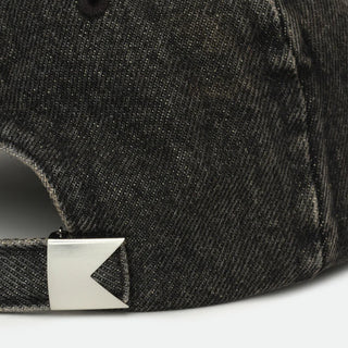 ST. RHUDE SEAL DENIM CURVED BRIM HAT - BLACK / RED