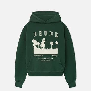 THOUSAND PALMS HOODIE - VINTAGE FOREST GREEN /  WHITE