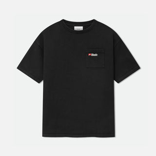 MOONLIGHT WOLF POCKET TEE - BLACK