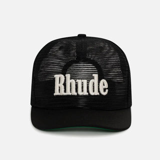 RHUDE LOGO MESH HAT - BLACK / WHITE