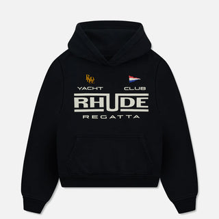 RHUDE REGATTA CLUB HOODIE - VINTAGE BLACK