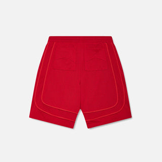 BAGGY MESH COLLEGIATE LOGO SHORTS - RED