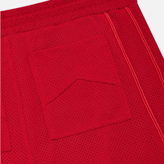 BAGGY MESH COLLEGIATE LOGO SHORTS - RED